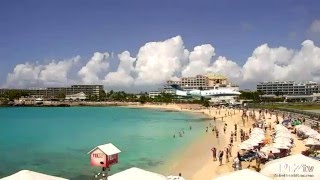 Private Jet Low Landing over Maho Beach on 2292016 [upl. by Eeslek186]