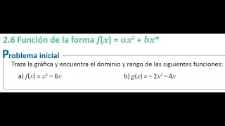 26 Función de la forma fx  ax2  bx [upl. by Aitel]