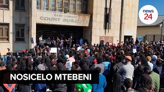 WATCH  Students activists protest outside East London court in support of slain Nosicelo Mtebeni [upl. by Sassan939]