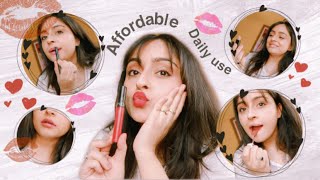 ALL my Lipsticks💄 Affordable  try on [upl. by Tybie272]