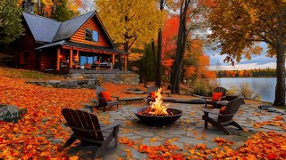 Autumn Campfire by the Lake  Serene Crackling Fire amp Nature Symphony 🍂🔥 [upl. by Asertal]