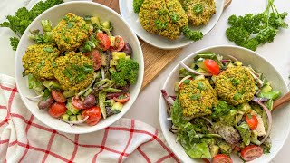 Baked Falafel Salad With LemonTahini Dressing Recipe [upl. by Hilario103]