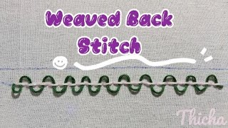 Weaved Black StitchHand Embroidery Basic Stitches การปักลายหัดปัก [upl. by Nosro]