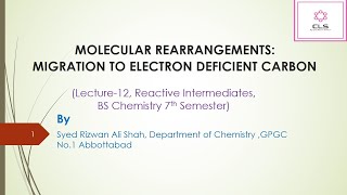 Molecular Rearrangements Migration to Electron Deficient CarbonPinacolPinacolone Wagner Meerwein [upl. by Annahs32]