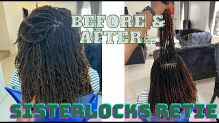 I Got My SISTERLOCKS Retie Done in NIGERIA [upl. by Katy]