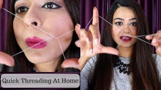 How to do painless threading by your own  upper lips threading and facial hair removing Tutorial [upl. by Lund]