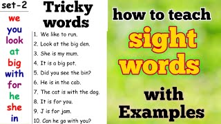 Tricky words with sentences  sight words  high frequency words [upl. by Alansen]