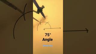 How to draw a 75 angle  75° angle  angles maths  short tricks [upl. by Rozelle]