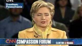 35 Sen Hillary Clinton at CNN Compassion Forum [upl. by Notgnimer333]