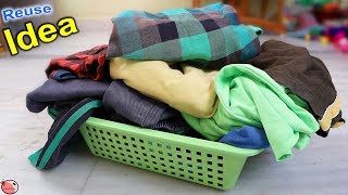 Old Clothes  6 Reuse Idea Out of Waste Clothes  Doormat Making at Home  DIY Craft [upl. by Edasalof]