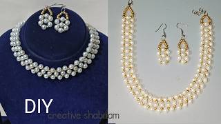 pearl necklace making at home pearl choker necklace at home DIY choker [upl. by Oneladgam816]