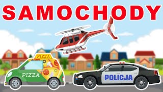 Samochody w mieście  Auta  Pojazdy  Policja Straż pożarna  Bajka o samochodach  Kidsolandia TV [upl. by Arihaj]