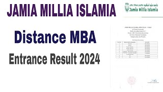 Jamia Millia Islamia Distance MBA Entrance Result 202425  jamia distance admission form 2025 [upl. by Rico]