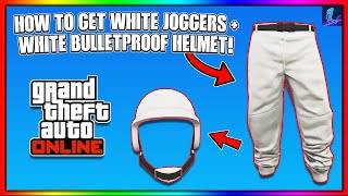 GTA 5 HOW TO GET WHITE JOGGERS AND WHITE COLORED BULLETPROOF HELMET AFTER PATCH 165  GTA Online [upl. by Ramses]