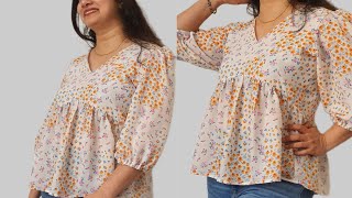 Trendy V Yoke Gathered Top Design 👌 [upl. by Brosine]