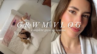 GRWM VLOG  full glow up routine from crusty to QT ₊˚⊹♡ [upl. by Llerrehc]