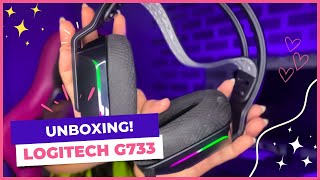 UNBOXING 💜  Headset Gamer Sem Fio Logitech G733 RGB Lightsync 981 [upl. by Anear]