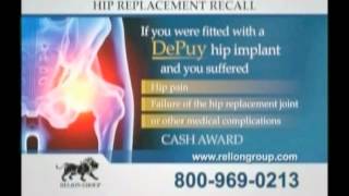 DEPUY HIP REPLACMENT TV AD Class Action Lawsuit [upl. by Parrnell]