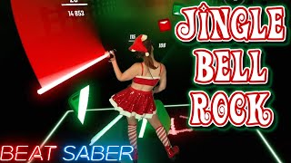 Jingle Bell Rock in Beat Saber  Expert First Attempt  Mixed Reality [upl. by Ahsiekyt]