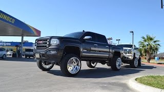 TWO SIK LIFTED TRUCKS on 9quot lifts running 24X14 American Force Wheels video teaser [upl. by Kcirdnekel308]