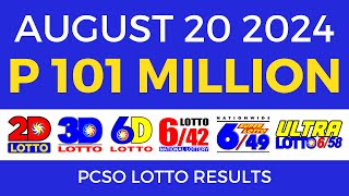 Lotto Result Today 9pm August 20 2024  PCSO Complete [upl. by Hermia]