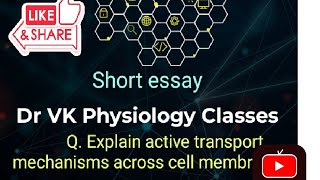 Q Explain Active transport mechanism across cell membrane [upl. by Htebezile638]