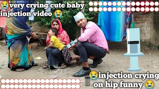 indian funny injection video  injection crying on hip funny  injection vlog baby  shots crying [upl. by Pulchia]