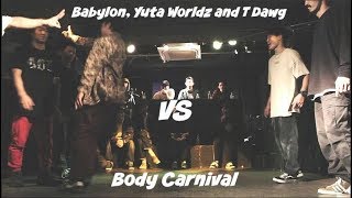 Final Body Carnival vs MZK BDKMV Bboy Babylon Yuta Worldz and T Dawg Hey Osaka October 2017 [upl. by Burny]