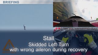 Stall  Skidded Left Turn  with wrong aileron during recovery [upl. by Onairam]