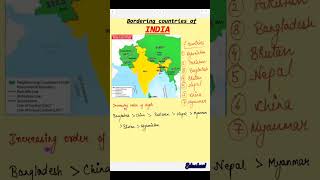 Countries Bordering India ytshorts upsc gk [upl. by Itsrik138]