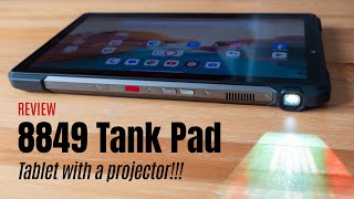 8849 Tank Pad review Rugged Tablet with a Projector [upl. by Rubel]