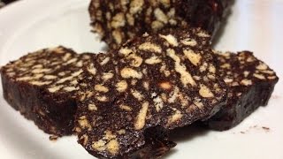 Chocolate Salami Recipe  Italian dessert [upl. by Pulsifer]