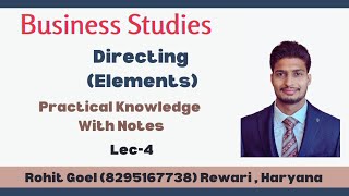 Elements of Directing  Class 12 Business Studies  CBSE HBSE BCom MCom ICSE [upl. by Aekal]