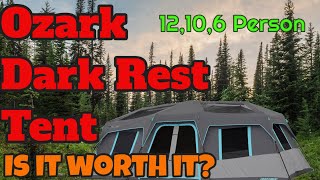 Ozark dark rest tent  ozark trail 12 man instant up dark rest tent Full review amp setup [upl. by Cantu]