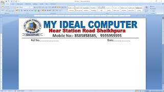 How to make letterhead design in Microsoft Word  Letter Paid Design in Ms Word  Ms Word Tutorial [upl. by Yeknarf]