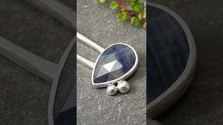 6ct Bi Color Sapphire Hair Pin in Sterling Silver [upl. by Jarrad185]