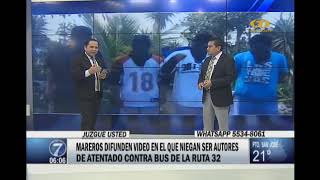 Supuestos mareros del Barrio 18 niegan ataque a bus de la Ruta 32 [upl. by Anetta]