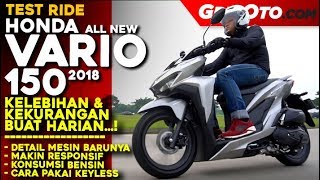 Honda Vario 150 2018  Test Ride Review  GridOto [upl. by Yenoh]