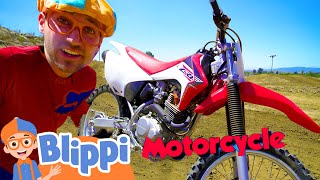 Blippi Explores a Motorcycle  Learning Dirt Bikes for Children  Fun Educational Videos For Kids [upl. by Arianie]