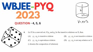 WBJEE 2023 PYQ  Question  4 5 6  Lecture2 wbjee2023 [upl. by Currey]