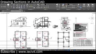 Making Sections from Plan and Elevation on AutoCAD [upl. by Aiyn]