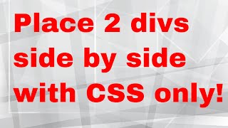 CSS Tutorial For Beginners Full 10 How to place two divs side by side in css and html [upl. by Noreg]