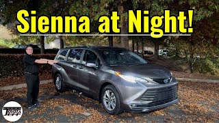 New Toyota Sienna at Night  Buttons Lights Features [upl. by Adnorahc]