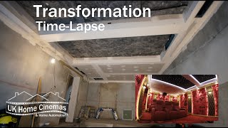 TimeLapse From Concrete Box To Art Deco Movie Room [upl. by Strephon109]