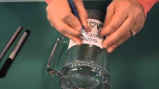 Apply Glass Etching Stencil to glassware [upl. by Harpp]