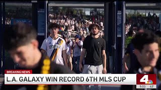 Fans celebrate LA Galaxys sixth MLS Cup [upl. by Akemaj95]