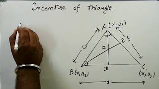 Incentre of triangle Properties and Derivation  Coordinate Geometry Part 6  Kamaldheeriya [upl. by Eloc]