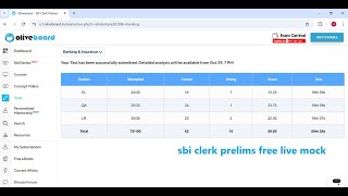 oliveboard sbi clerk prelims live mock [upl. by Somar]