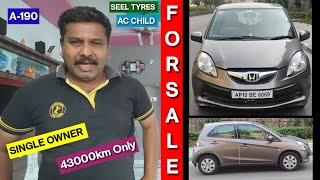 అమ్మకానికి 2013 HONDA BRIO  43000km Only  SINGLE OWNER  SEEL TYRES  8247501777 [upl. by Redvers]