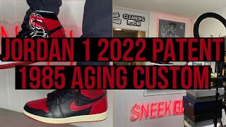 2022 Jordan 1 Patent Bred AGED 1985 CUSTOM [upl. by Mag]